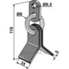 Y-Kniv med kjetting - 110x35x5mm - Mulag