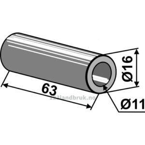 Foring - Ø11xØ16x63mm - Humus, Mulag