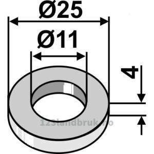 Skive - Ø11x4mm - Humus, Mulag