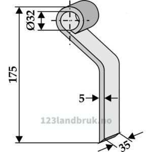 Slagstål - 175x35x5mm - Agromet