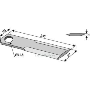 Halmsnitterkniv - 237x77x6mm - Biso, Nicolas