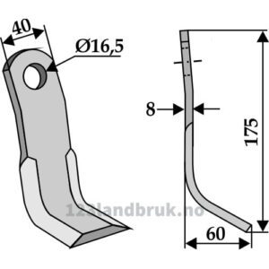 Y-Kniv  - 175x40x8mm - Kuhn, Nobili, Vogel u. Noot