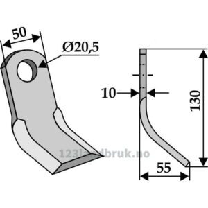 Y-Kniv - 130x50x10mm - Kuhn, Nobili