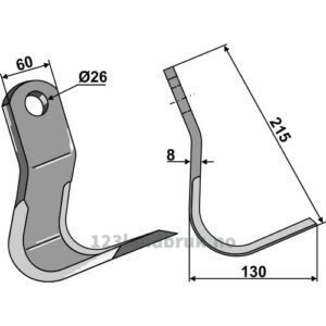 Y-Kniv  - 215x60x8mm - Kuhn, Nobili