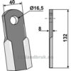 Kniv / Slagstål - Rett - 132x40x8mm - Ferri, Nobili