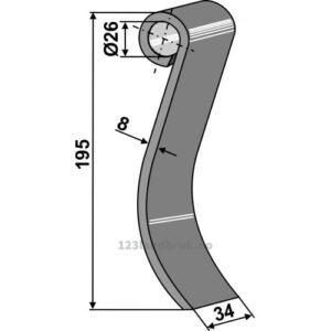 Slagstål  - 195x34x8mm - Kuhn, Perugini
