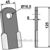 Kniv / Slagstål - Rett - 125x45x8mm - Nobili