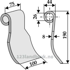Slagstål- 190x75mm - Becchio & Mandrile, Mörtl, OMARV, Palladino, Pegoraro