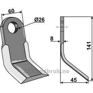 Y-Kniv  - 141x60x8mm - Orsi