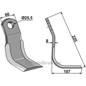 Y-Kniv  - 225x60x8mm - Orsi