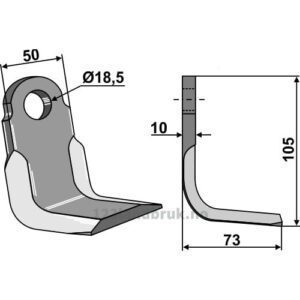 L-kniv / Slagstål - 102x50x10mm - Palladino