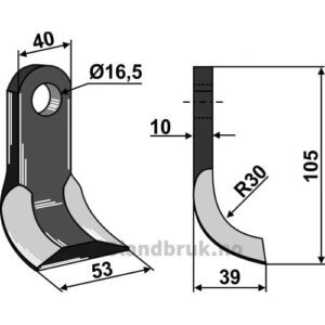 Y-Kniv  - 105x40x10mm - Müthing, Palladino