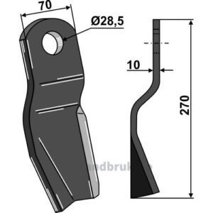 Slagstål - 270x70x10mm - Venstre - Fischer