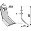 Y-Kniv  - 125x40x6mm - Bucher, Procomas, Rapid