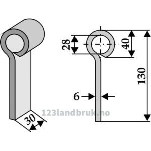 Slagstål - Senter - 130x30x6mm - Quivogne