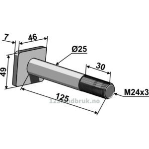 Bolt - M24x3x125mm - Quivogne