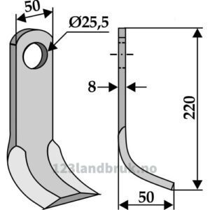 Y-Kniv  - 220x50x8mm - Rivierre Casalis