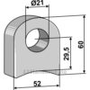 Holder For sveising - 60x52x19mm - Høyre - Desvoys