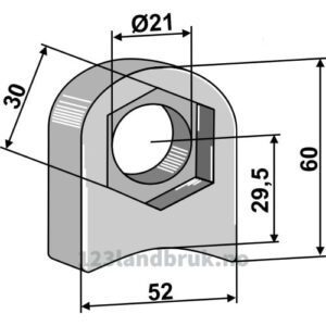 Holder For sveising - 60x52x19mm - Venstre - Desvoys