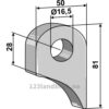 Holder For sveising - 81x50x18,5mm - Høyre - Berti, M.E.A.A.T.