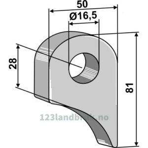 Holder For sveising - 81x50x18,5mm - Høyre - Berti, M.E.A.A.T.