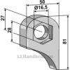 Holder For sveising - 81x50x18,5mm - Venstre - Berti, M.E.A.A.T.