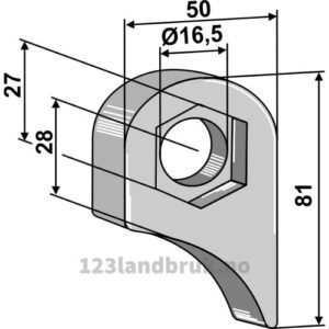 Holder For sveising - 81x50x18,5mm - Venstre - Berti, M.E.A.A.T.