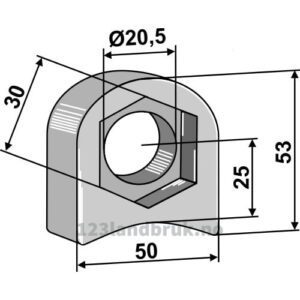 Holder For sveising - 53x50x18mm - Høyre - Sicma