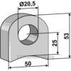 Holder For sveising - 53x50x18mm - Venstre - Sicma