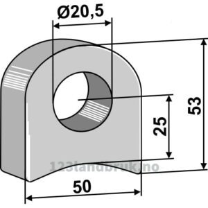 Holder For sveising - 53x50x18mm - Venstre - Sicma