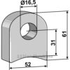 Holder For sveising - 61x52x18mm - Venstre - Sicma
