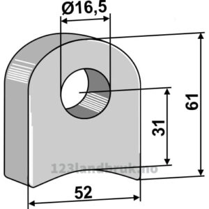 Holder For sveising - 61x52x18mm - Venstre - Sicma