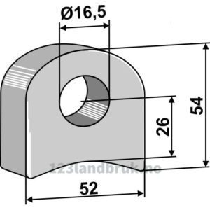 Holder For sveising - 54x52x18,5mm - Høyre - Nobili