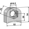 Holder For sveising - 54x52x18,5mm - Venstre - Nobili