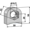 Holder For sveising - 56x50x17,5mm - Høyre - Agricom