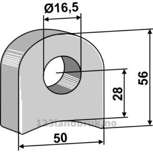 Holder For sveising - 56x50x17,5mm - Venstre - Agricom