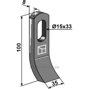 Slagstål  - 100x35x8mm - Noremat, Rousseau, S.M.A.