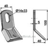 Y-Kniv  - 100x40x5mm - Mott, Rousseau, S.M.A.