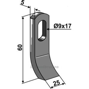 Slagstål - 60x25x5mm - Rousseau