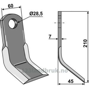 Y-Kniv  - 210x60x7mm - Sauerburger