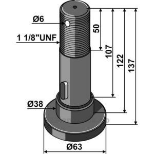 Bolt - 10.9 - 1 1/8" UNFx122mm - Schulte