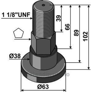 Bolt - 10.9 - 1 1/8" UNFx89mm - Schulte