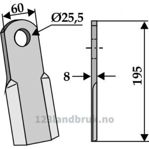 Kniv / Slagstål - Rett - 195x60x8mm - Sicma, Sovema