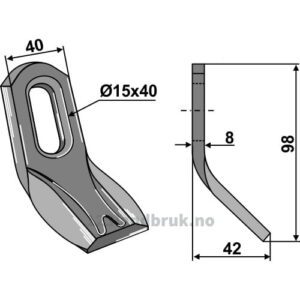 Y-Kniv - 98x40x8mm - Quivogne, S.M.A., Twose