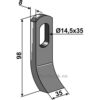 Slagstål - 98x35x8mm - S.M.A.