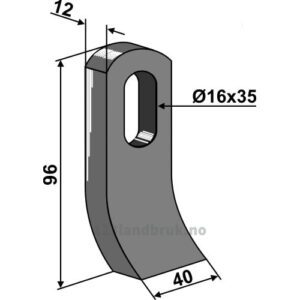 Slagstål - 96x40x12mm - Agrimaster, S.M.A.