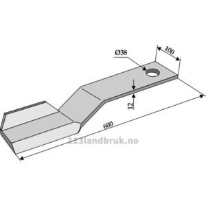 Slåmaskinkniv - 600x100x12mm - Høyre - Mc Connel, Spearhead