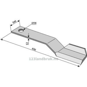 Slåmaskinkniv - 650x100x12mm - Venstre - Mc Connel, Spearhead