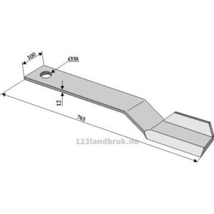 Slåmaskinkniv - 765x100x12mm - Venstre - Mc Connel, Spearhead