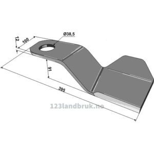 Slåmaskinkniv - 395x100x12mm - Venstre - Mc Connel, Spearhead